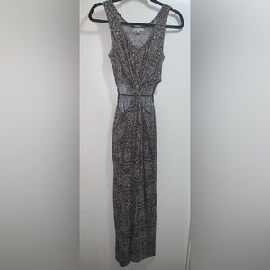 Tan and black maxi dress